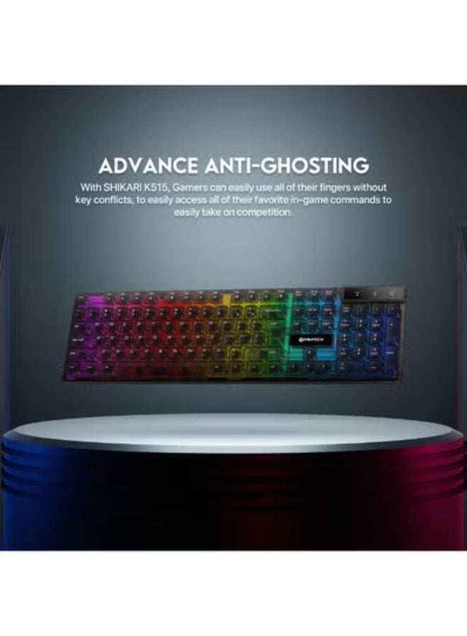 فانتيك لوحة مفاتيح ألعاب Shikari K515 شفافة بإضاءة RGB - Image 3